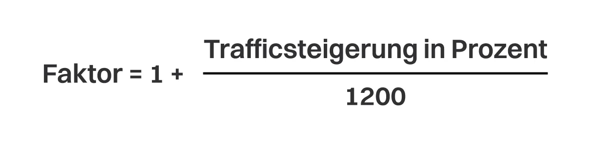 Faktor zur Berechnung der Trafficsteigerung pro Jahr