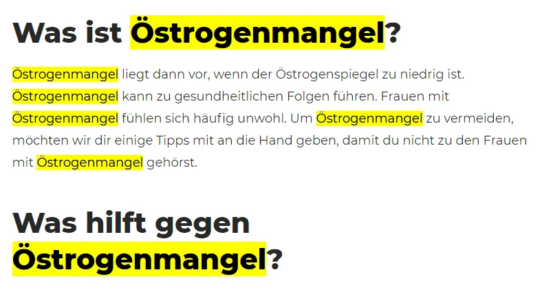 keywordspam im content