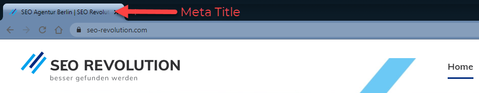 Meta Title im Browser Tab