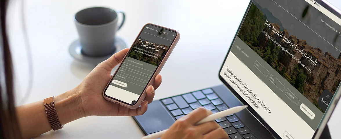 Mockup Darstellung von unserem Relaunch Projekt Toscana Vacanza